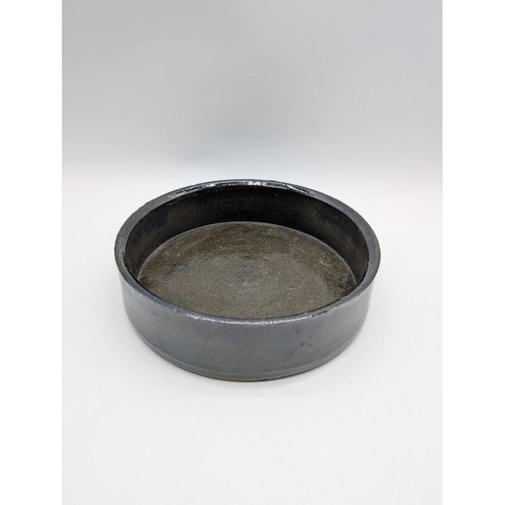 Handmade Signed Stoneware Studio Pottery Suiban Ikebana 6.5" Bonsai Planter Vase